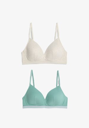 Marks & Spencer 2PK NON WIRED RICH FIRST - Trekants-bh'er - oatmeal mix