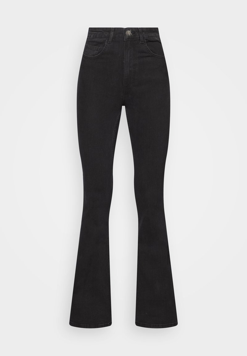 PIECES Tall PCPEGGY FLARED HIGH WAIST Flared Jeans black denim Zalando.ie