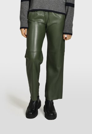 URANUS - Pantalón de cuero - khaki