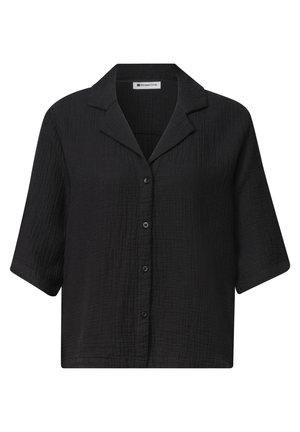 Street One, MUSSELIN BLUSE MIT BOWLING-KRAGEN - Chemisier - black