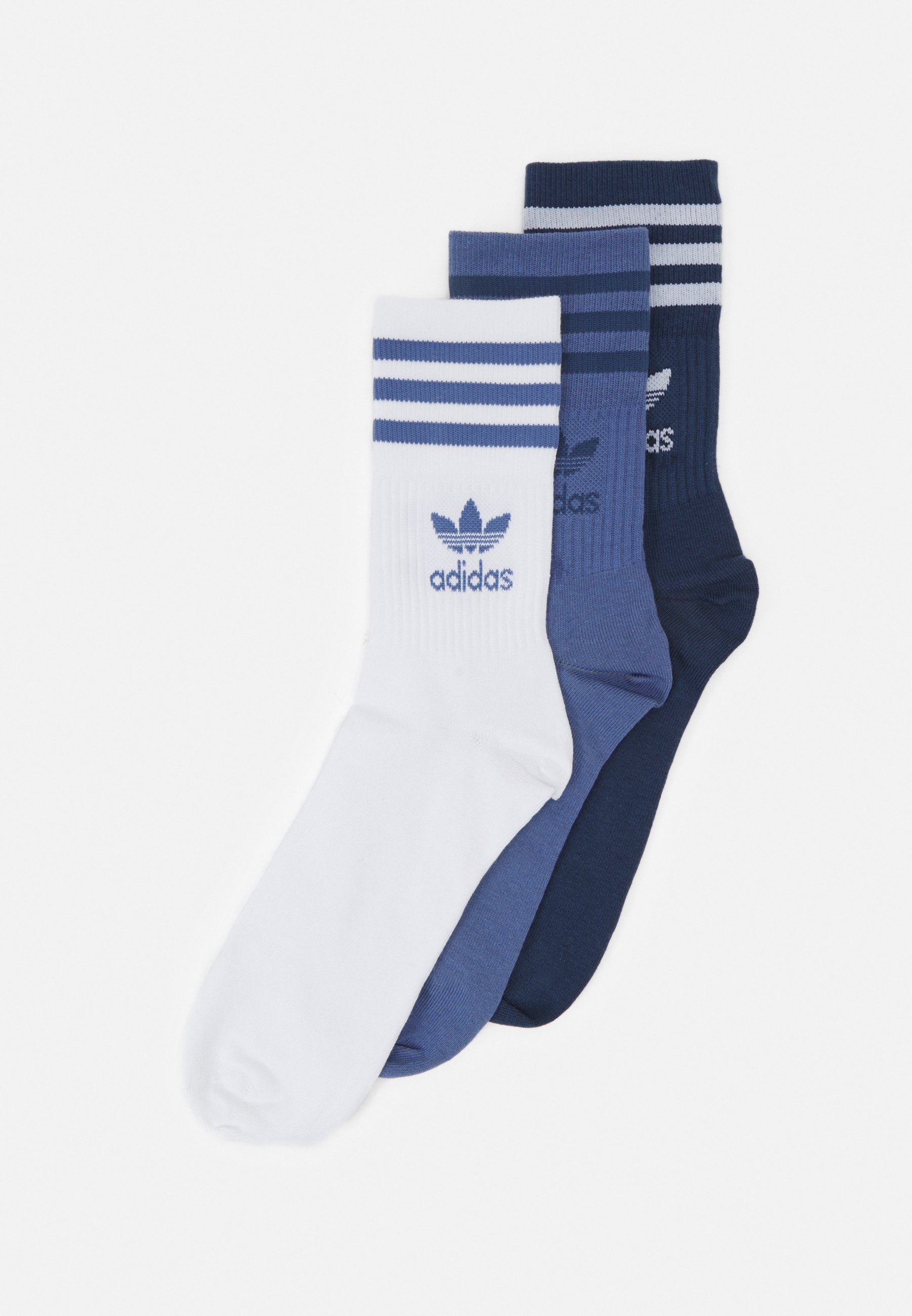 Adidas Originals Mid Cut Unisex 3 Pack Socken Crew Blue Crew Navy Blau Zalando De