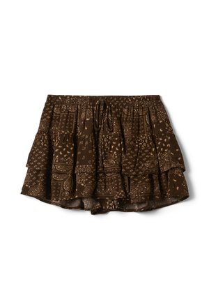 B.ANGEL, SKIRT WITH RUFFLES - Falda acampanada - brown