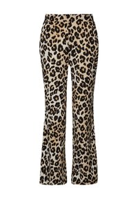 s.Oliver MIT WIDE LEG AUS STRUKTUR - Stoffhose - creme