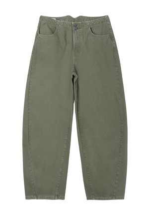 Stradivarius, ADJUSTABLE BARREL TROUSERS - Jean baggy - khaki