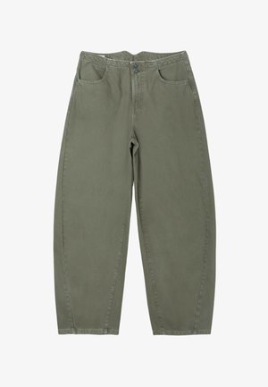 Stradivarius, ADJUSTABLE BARREL TROUSERS - Jean baggy - khaki