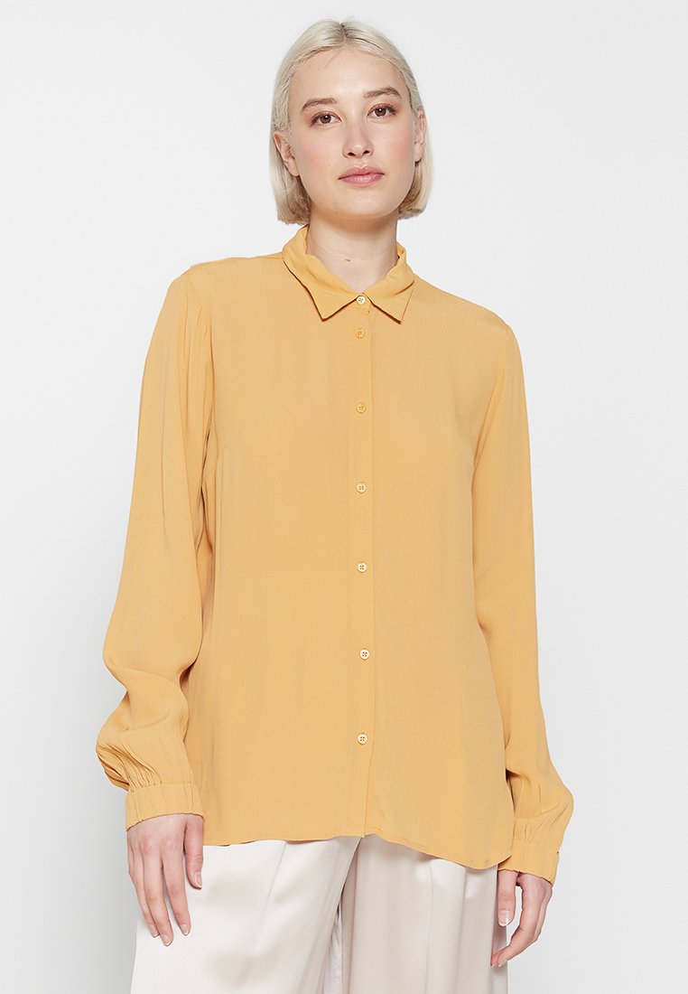 LANGARM Button-down blouse yellow Zalando