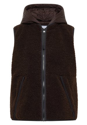 Cecil, TEDDY-WESTE MIT ABNEHMBARER KAPUZE - Veste sans manches - chocolate sauce brown