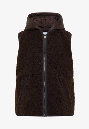 Cecil, TEDDY-WESTE MIT ABNEHMBARER KAPUZE - Veste sans manches - chocolate sauce brown