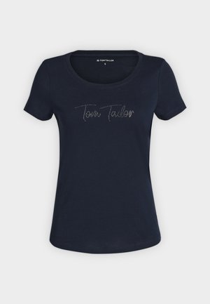 TOM TAILOR, T-SHIRT WITH LOGO PRINT - Camiseta estampada - sky captain blue