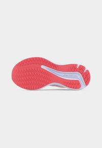 Sole of a running shoe with red textured grip and white section featuring "Mizuno Energy" branding.
