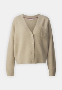 Tommy Hilfiger SCRIPT CARDI - Jopica - beige