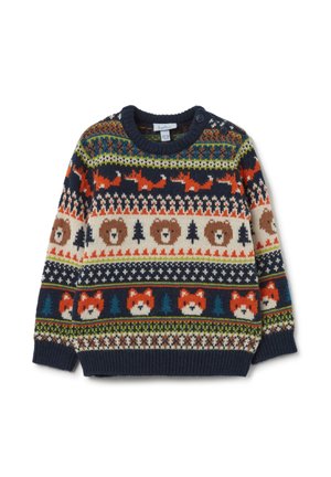 WITH JACQUARD ANIMALS DESIGN - Jersey de punto - dark blue