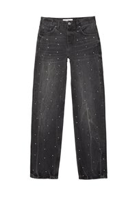 WITH RHINESTONES - BAGGY - Blugi loose fit - black