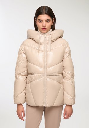 IMBOTTITO LUCIDO CON CAPPUCCIO - Parka - grigio perla