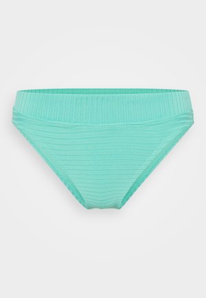 Ljus turkos bikiniunderdel med ribbad struktur, bred midjeband och en slät finish. Designad för komfort och passform.