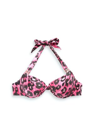 Next PADDED WIRED HALTER STANDARD - Bikiniöverdel - pink leopard