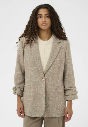 OLEIA - Manteau court - fossil and white twill