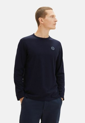 TOM TAILOR MIT RUNDHALSAUSSCHNITT - Long sleeved top - dunkelblau