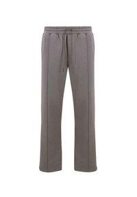 Grå sweatpants med elastisk talje, snoretræk og kontraststing på siderne. Fremstillet af et blødt, strækbart stof.