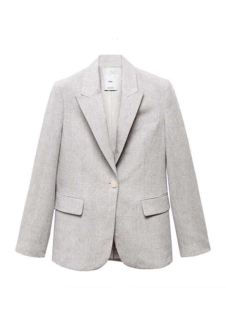 Mango Halflange jas lichtgrijs gemêleerd