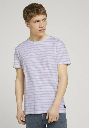 MIT STREIFENMUSTER - Print T-shirt - white orange injected stripe