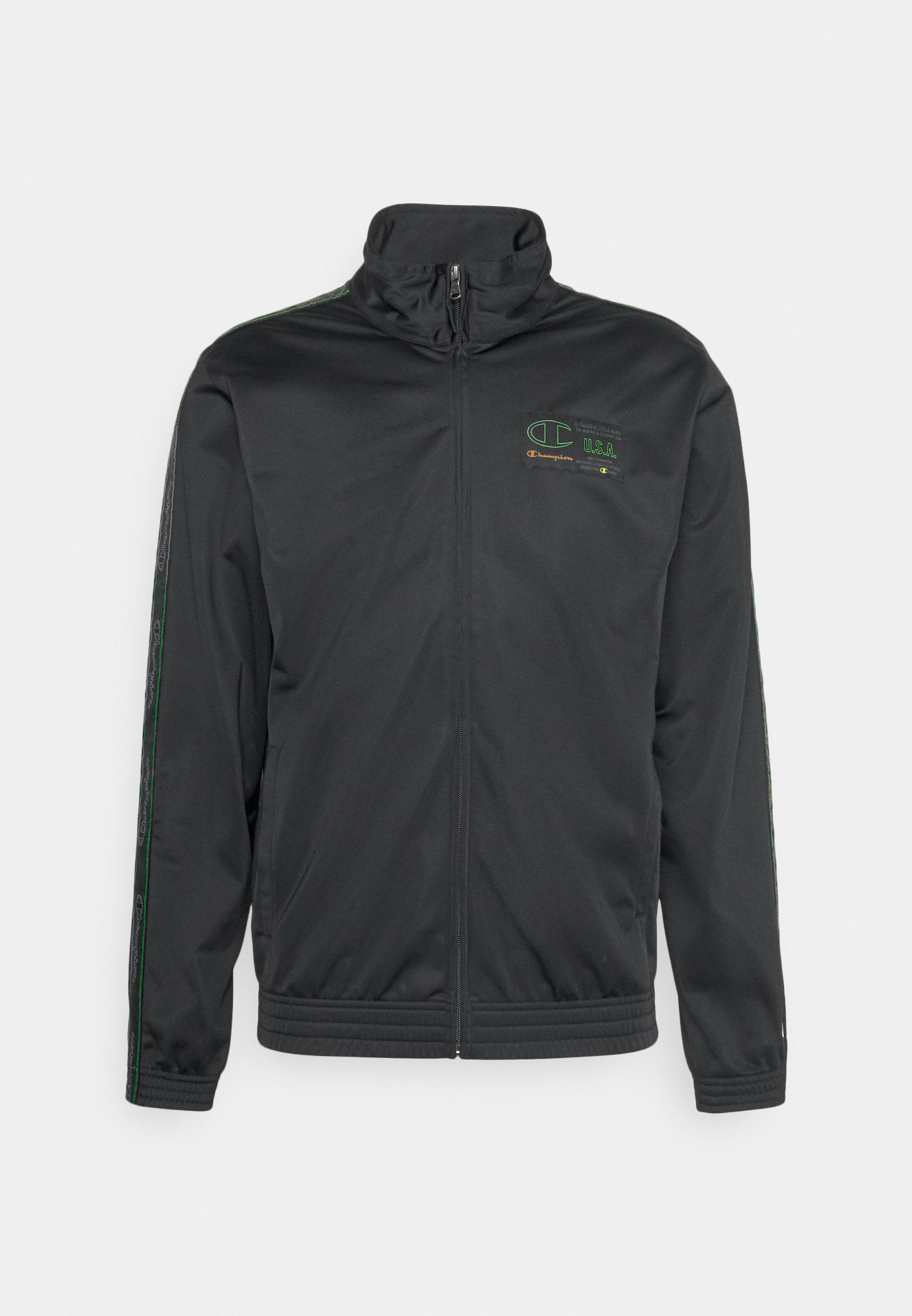 Champion Neon Sport Full Zip Jacket, Black Beauty, Track Jackets, 217198
