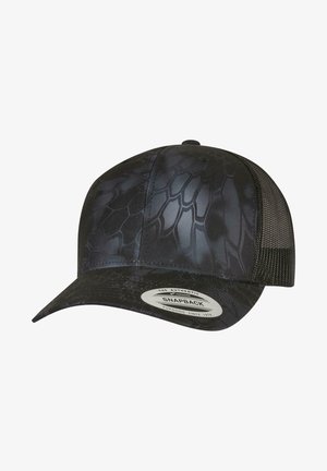 Mustmust musta, millel on tekstureeritud, roomajate mustriga esipaneel ja hingav võrkpaneel taga. Omaduseks on kõver visk ja reguleeritav rihm.