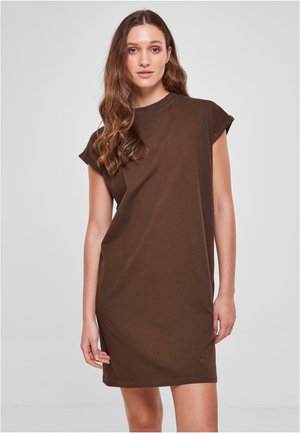 TURTLE EXTENDED SHOULDER - Jersey dress - brown