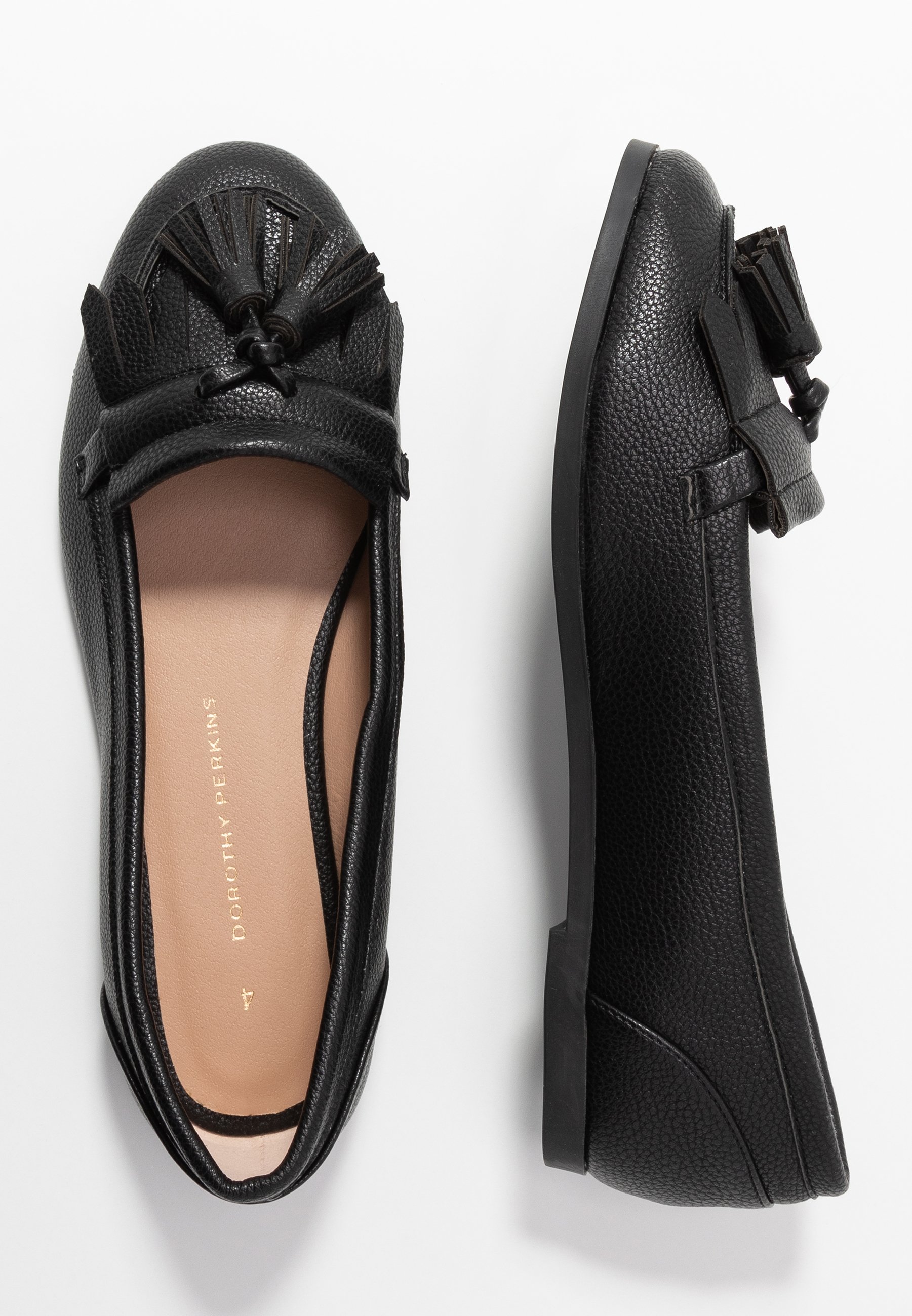 Dorothy Perkins LATINO FRINGE LOAFER - Slippers - black Dorothy Perkins LATINO FRINGE LOAFER - Slippers - black
