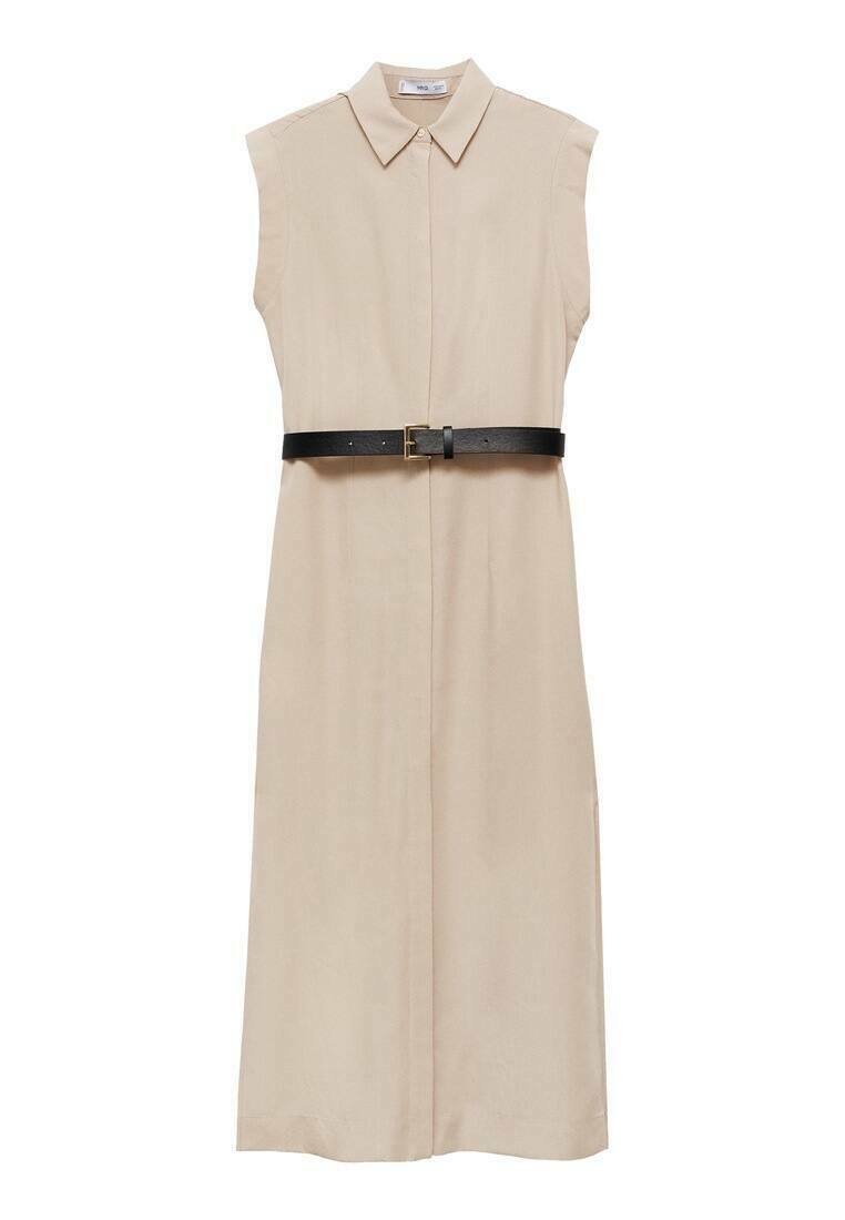 Mango Blousejurk zandkleur Mango Blousejurk zandkleur