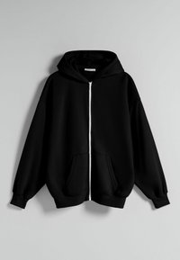 Bershka Felpa con zip - black
