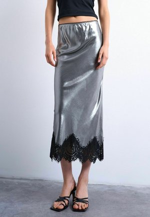 TSDORY MIDI - A-linjainen hame - silver