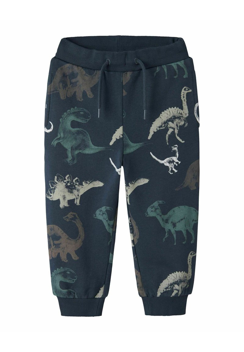Hoodie ar dinozauru rakstu tumši zilos toņos. Izgatavota no mīksta auduma, piedāvā elastīgu jostas vietu un piedurknes, ar dažādiem dinozauru attēliem.