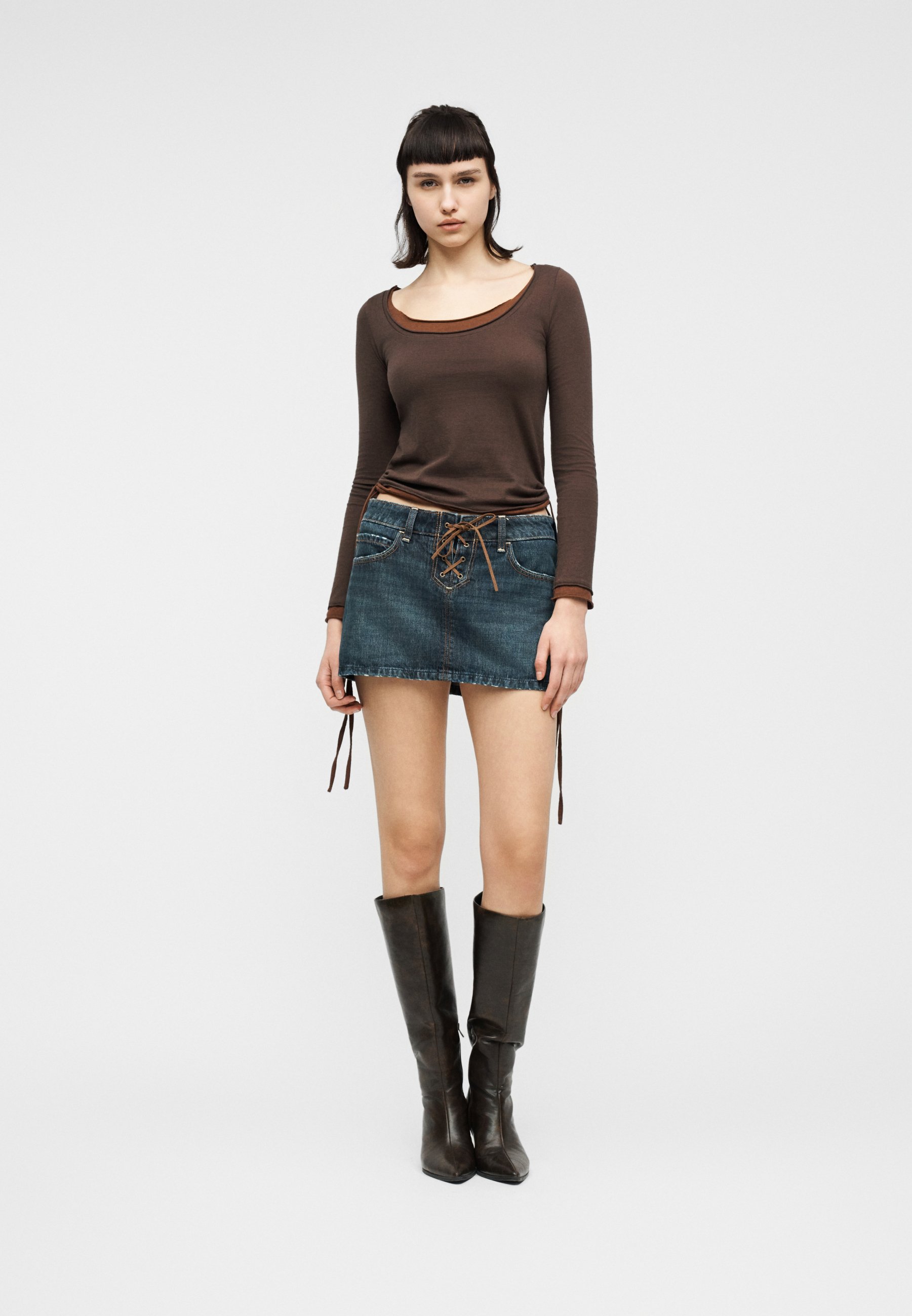 Jaded London PLEAT SIDE SKIRT WITH WAISTBAND - A-line skirt
