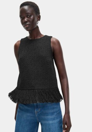 BOUCLE FRINGE HEM - Blusa - black