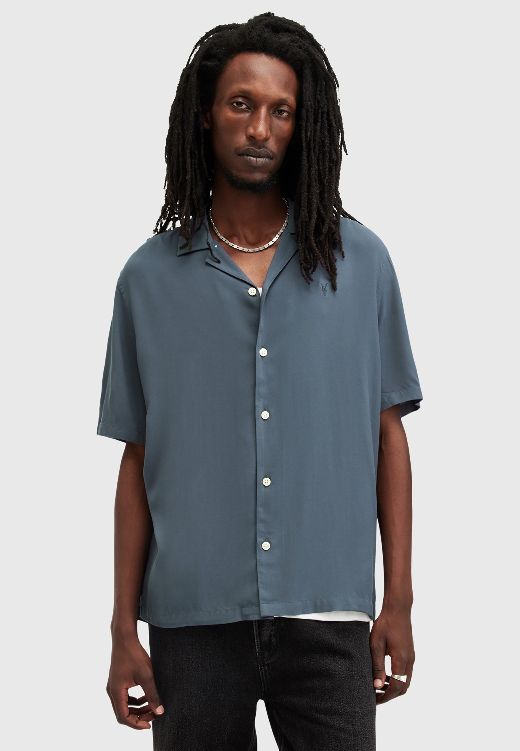 (取寄) オールセインツ メンズ ベニス ショート スリーブ シャツ AllSaints men Venice Short Sleeve Shirt Rain Grey AllSaints VENICE - Shirt - rain grey/grey - Zalando.co.uk