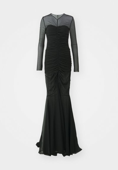 Norma Kamali VNECK SHIRRED FRONT FISHTAIL GOWN DRESS - Alkalmi viselet - black