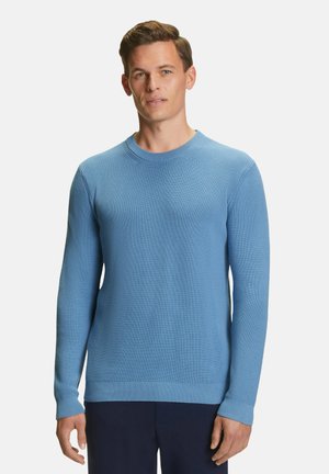 FALKE, Basic Crew Neck Cotton Structure - Trui - azure