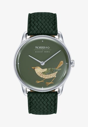 UHR MORRIS & CO SILVER BIRD GREEN PERLON 38MM - Watch - green