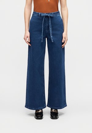 Džinsi ar platām starām - dark blue denim