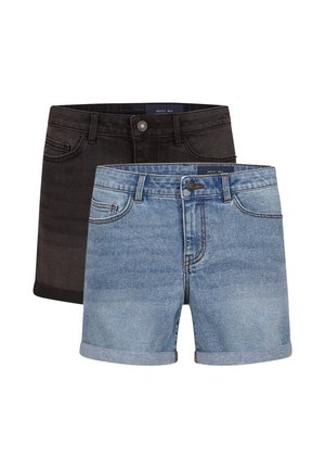 BELUCKY 2PACK - Jeansshort - dark grey light blue