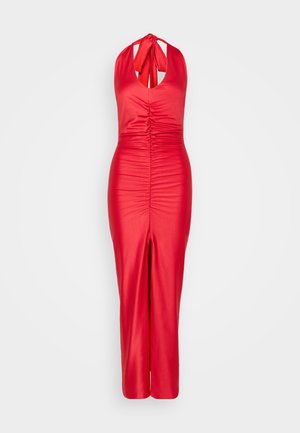 WAL G PETITE, EMMA HALTERNECK ROUCHED MAXI - Gallakjole - red