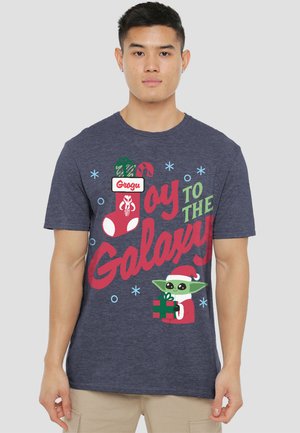 THE MANDALORIAN GROGU CHRISTMAS TO THE GALAXY - Print T-shirt - dark blue