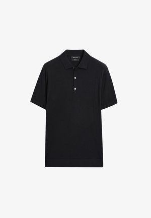 Massimo Dutti SHORT SLEEVE POLO COLLAR - Poloshirt - dark blue