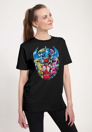 POWER RANGERS OF GLASS - T-shirt imprimé - black
