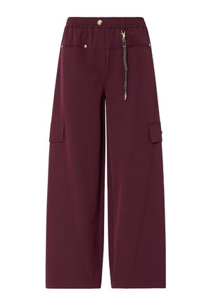 LIU JO, LIU JO OVERSIZED TROUSERS WITH CHARM - Cargohose - bordeaux