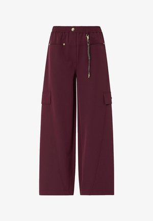LIU JO, LIU JO OVERSIZED TROUSERS WITH CHARM - Cargohose - bordeaux