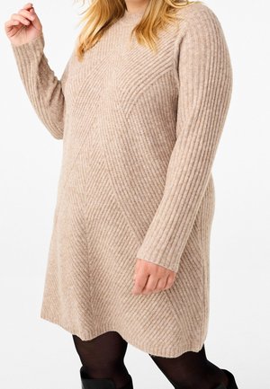 Gebreide jurk - taupe