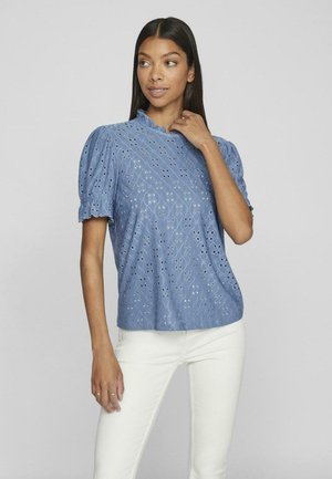 VILA KAWA  FLOUNCE NOOS - Bluse - coronet blue