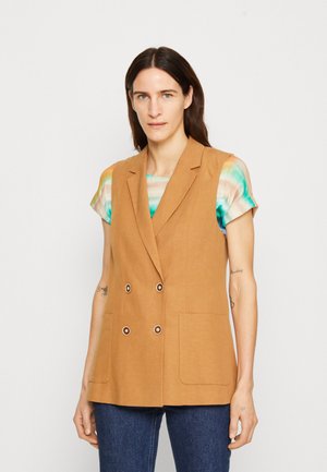 Esprit Collection LONG VEST - Vest - camel